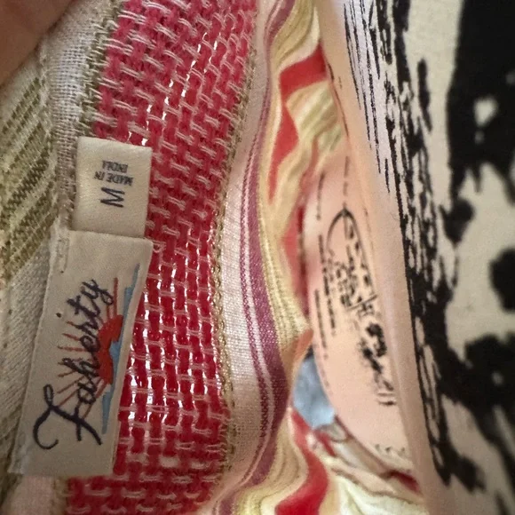 Faherty Lanai linen striped tier boho maxi dress with pockets medium - Picture 7 of 7